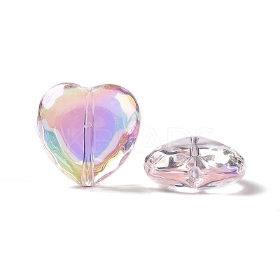 UV Plating Rainbow Iridescent Acrylic Beads PACR-H001-10-1