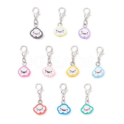 Polymer Clay Pendant Decorations HJEW-JM03950-1