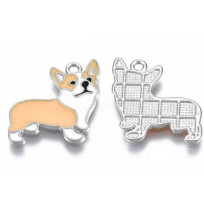 Rack Plating Alloy Enamel Dog Pendants LS-PALLOY-T075-160-1