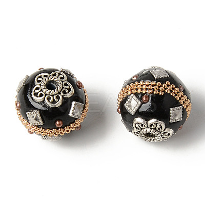 Handmade Indonesia Round Beads IPDL-R443-01-1