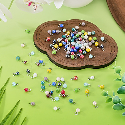 110Pcs 11 Style Glass Pendants PALLOY-TAC0305-1