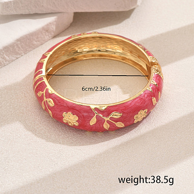 Vintage Elegant Flower Alloy Hinged Bangles for Women's Holiday Wear RJ0827-1-1