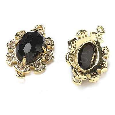 Natural Mixed stone Faceted Oval Connector Charms G-G181-06G-1