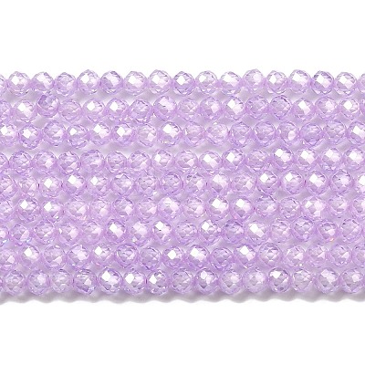 Cubic Zirconia Bead Strands ZIRC-C006-01B-09-1
