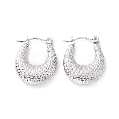 Non-Tarnish 304 Stainless Steel Chunky Crescent Moon Hoop Earrings for Women EJEW-G293-24P-1