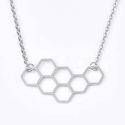 Non-Tarnish 201 Stainless Steel Pendant Necklaces NJEW-T009-JN102-1-40-1