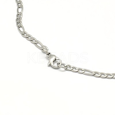 304 Stainless Steel Figaro Chain Necklace Making LS-STAS-A028-N022MP-1