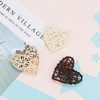 Heart Rattan Balls AJEW-CJ0001-12-1