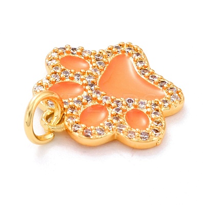 Real 18K Gold Plated Brass Micro Pave Cubic Zirconia Charms ZIRC-L100-085G-1