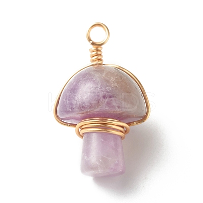 Natural Amethyst Pendants PALLOY-JF01134-05-1