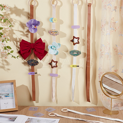 6Pcs 3 Colors PU Leather Bow Storage Wall Pendant Decoration HJEW-OC00105-1