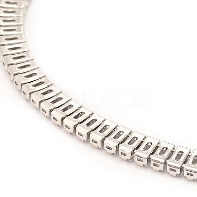 Brass Micro Pave Cubic Zirconia Link Chain Necklaces BJEW-F416-06P-1