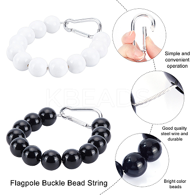 6Pcs 2 Style PVC Flagpole Retainer Ring Beaded Keep Flag FIND-AR0001-29-1