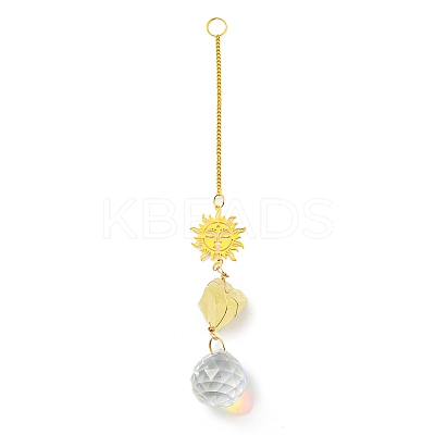 Wire Wrapped Nuggets Natural Citrine Pendant Decorations LS-HJEW-C008-03C-G-1