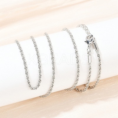 2MM Brass Rope Chain Necklaces for Women Men NJEW-G174-01P-1