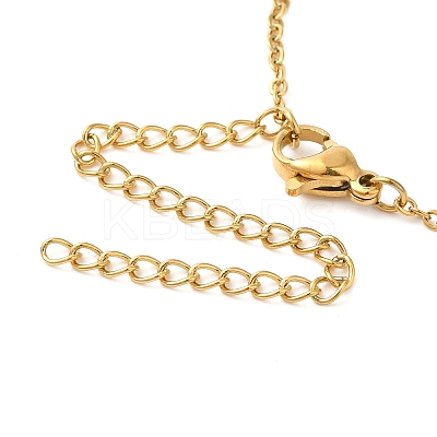 Oval with Sun 304 Stainless Steel Pendant Necklaces for Women LS-NJEW-U009-01G-1