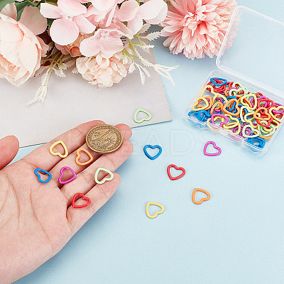 72Pcs 6 Colors Baking Paint Iron Pendant Stitch Markers FIND-HY0003-87-1