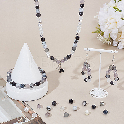 375Pcs 15 Styles DIY Jewerly Round Bead Kits DIY-AR0004-63-1