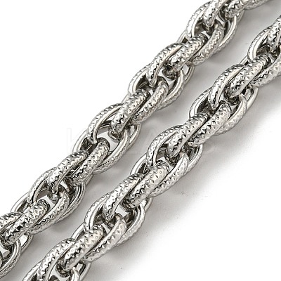 Non-Tarnish 201 Stainless Steel Rope Chain Necklace STAS-Z056-04P-1