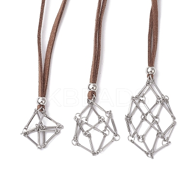 3Pcs 3 Style Brass Bar Connected Pouch Empty Stone Holder for Pendant Necklace Making NJEW-JN04587-1