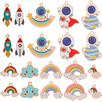 40pcs 10 style Alloy Enamel Pendants ENAM-SC0003-64-1