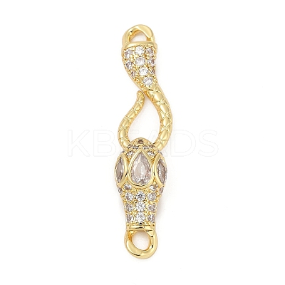 Brass Micro Pave Clear Cubic Zirconia S-Hook Clasps X-KK-G526-13G-1