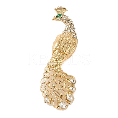 Peacock Alloy Crystal Rhinestone Brooches JEWB-M046-23G-1