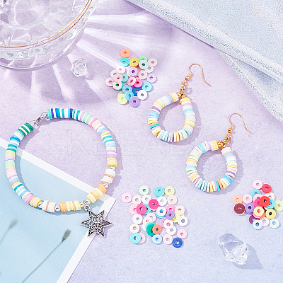 2500Pcs 10 Colors Handmade Polymer Clay Beads Strands CLAY-AR0001-24C-1