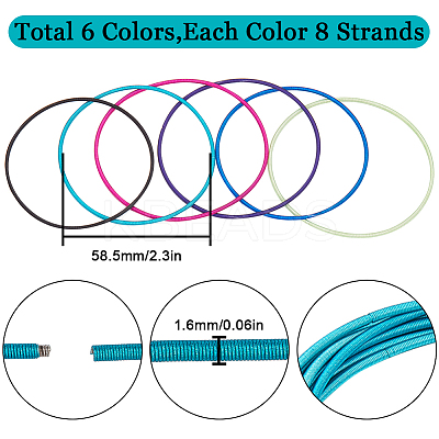 48Pcs 6 Colors Minimalist Spring Chains Stretch Bracelets Set TWIR-SC0001-01-1