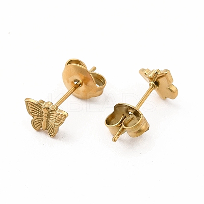 304 Stainless Steel Butterfly Stud Earrings for Women EJEW-C004-11G-1