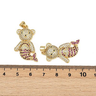 Brass Micro Pave Cubic Zirconia Pendants KK-S526-34G-1