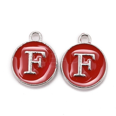 Platinum Plated Alloy Enamel Charms ENAM-S118-03F-P-1