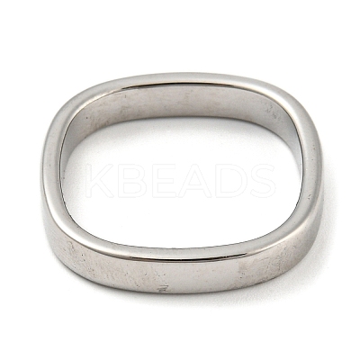 304 Stainless Steel Rectangle Finger Ring RJEW-C059-01P-1