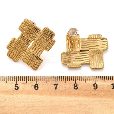 304 Stainless Steel Stud Earrings for Women LS-EJEW-K306-26G-1