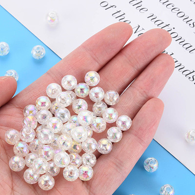 Transparent Crackle Acrylic Beads X-MACR-S373-66-L06-1