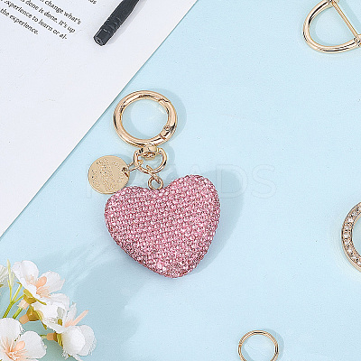 2Pcs 2 Styles PU Leather and Alloy Rhinestone Braided Keychain & Pendant Decorations KEYC-CN0001-11B-1