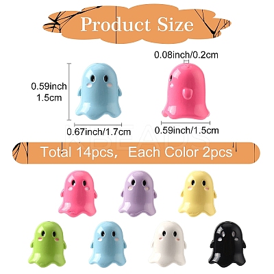 14Pcs 7 Colors Opaque Acrylic Beads MACR-YW0004-10-1