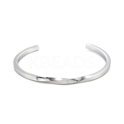 Non-Tarnish 304 Stainless Steel Cuff Bangles BJEW-K222-02P-1