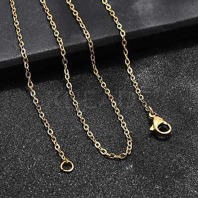 Ion Plating(IP) 304 Stainless Steel Cable Chain Necklaces NJEW-E026-04G-B-1