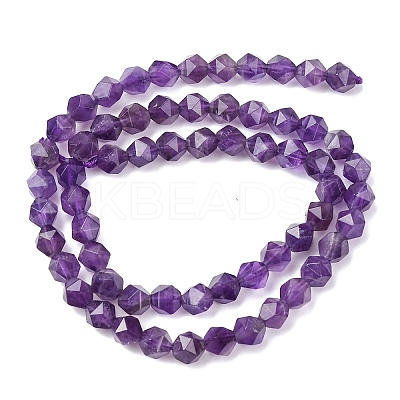 Faceted Natural Amethyst Beads Strands G-K066-09-6mm-1