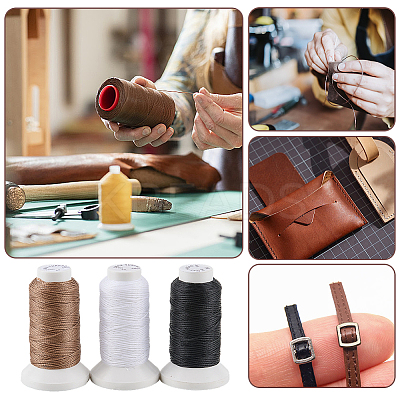 3 Rolls 3 3 Colors Flat Waxed Polyester Cord OCOR-CL0001-12B-1