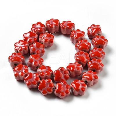 Handmade Printed Porcelain Beads PORC-F005-02D-1