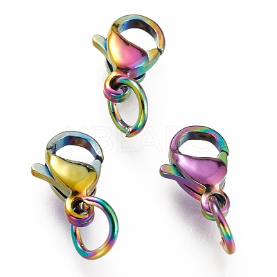 Ion Plating(IP) 304 Stainless Steel Lobster Claw Clasps X-STAS-G240-01A-C-1