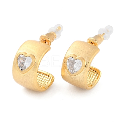 Brass Drawbench Stud Earrings EJEW-L288-008G-1