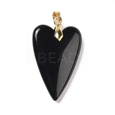 Natural Obsidian Pendants X-G-E570-01G-10-1