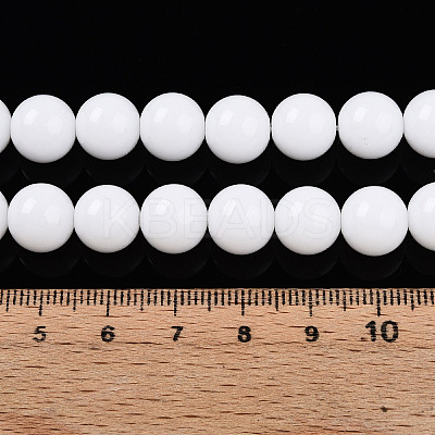 Baking Paint Opaque Glass Beads Strands LS-GLAA-T032-P10mm-02-1