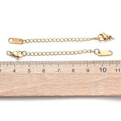 304 Stainless Steel Chain Extender with Oval Charms STAS-G383-09G-1