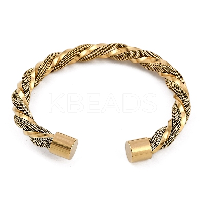 Ion Plating(IP) 304 Stainless Steel Cuff Bangles for Women STAS-M023-18C-1