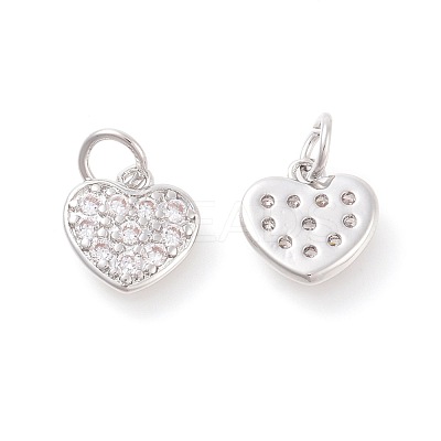 Brass Micro Pave Cubic Zirconia Charms X-ZIRC-F106-07P-1