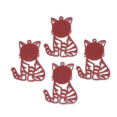 430 Stainless Steel Kitten Pendants STAS-S108-18D-1
